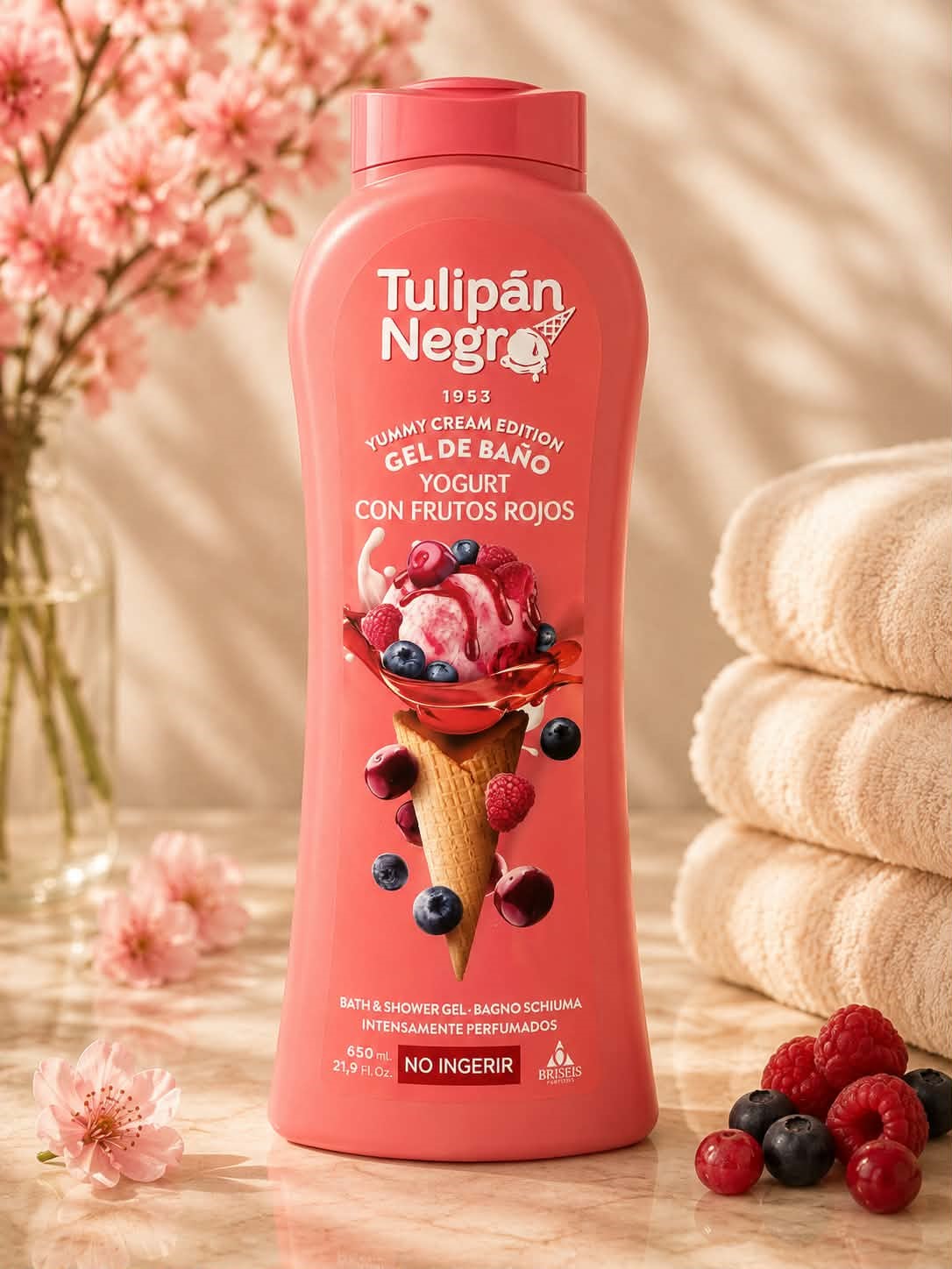 gel douche framboise, cerise et myrtille 650ml